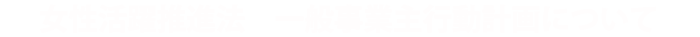 女性活躍推進法　一般事業主行動計画等について